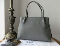Prada Soft Double Bag in Marmo Grey Vitello Daino New