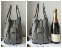 Prada Soft Double Bag in Marmo Grey Vitello Daino New