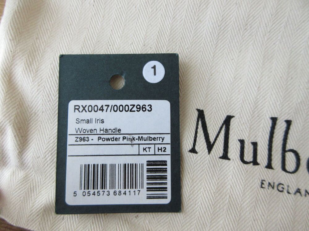 Mulberry Iris Braided Top Handle in Powder Pink & Mulberry Green Heavy Grain - New