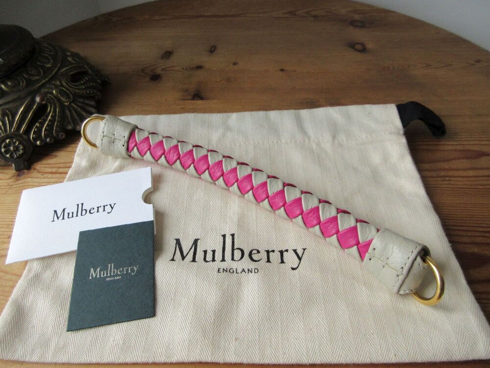 Mulberry Iris Braided Top Handle in Chalk &amp; Mulberry Pink