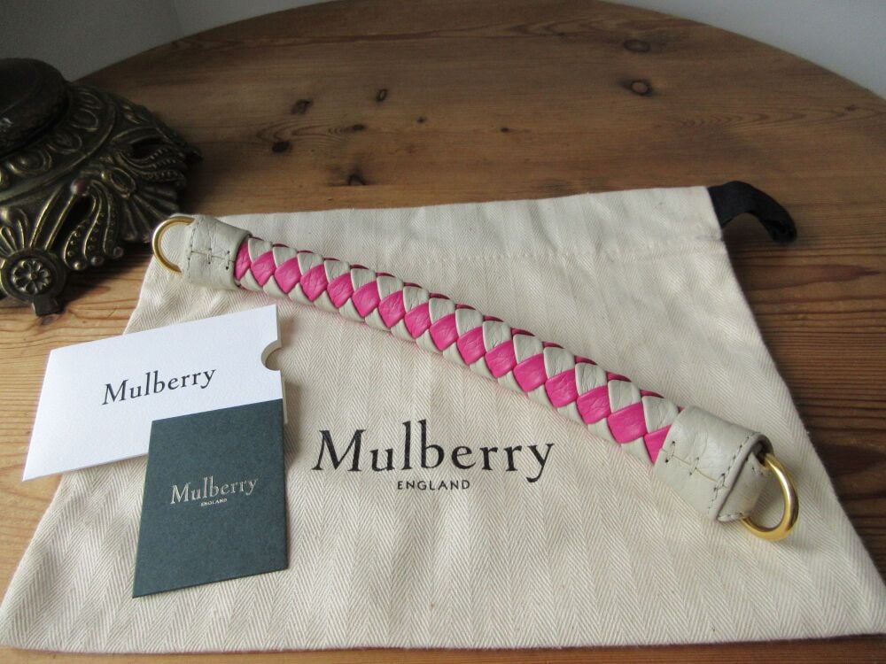 Mulberry Iris Braided Top Handle in Chalk & Mulberry Pink Heavy Grain - New*