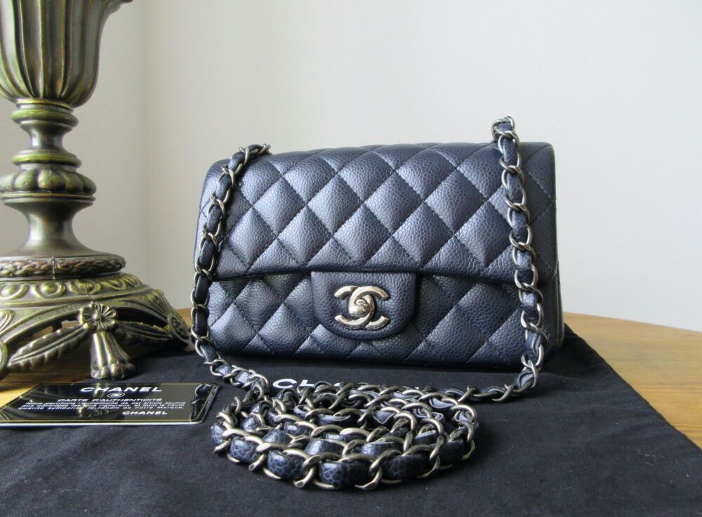Chanel Classic Rectangular Mini Flap Bag in Dark Midnight Blue Caviar