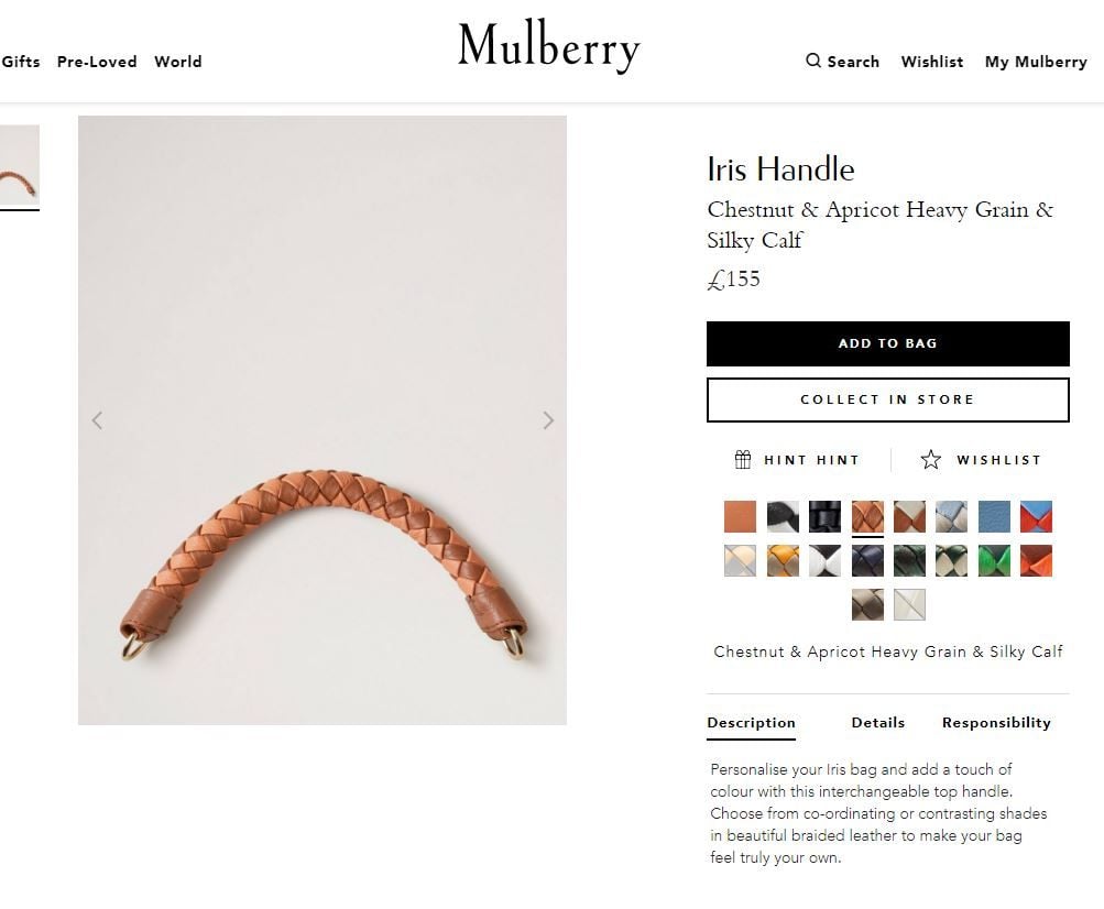 Mulberry Iris Braided Top Handle in Solid Grey & Mandarin Orange Heavy Grain