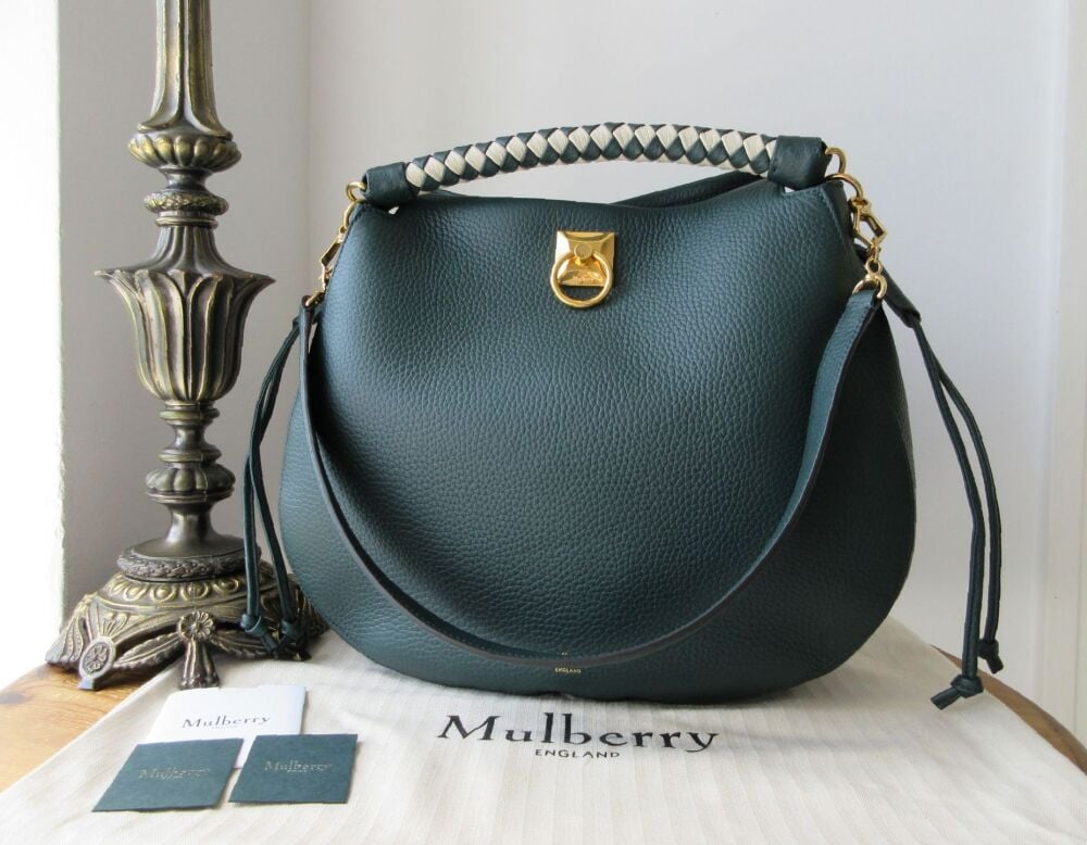 Mulberry Iris Hobo & Braided Top Handle in Mulberry Green & Chalk Heavy Grain - SOLD