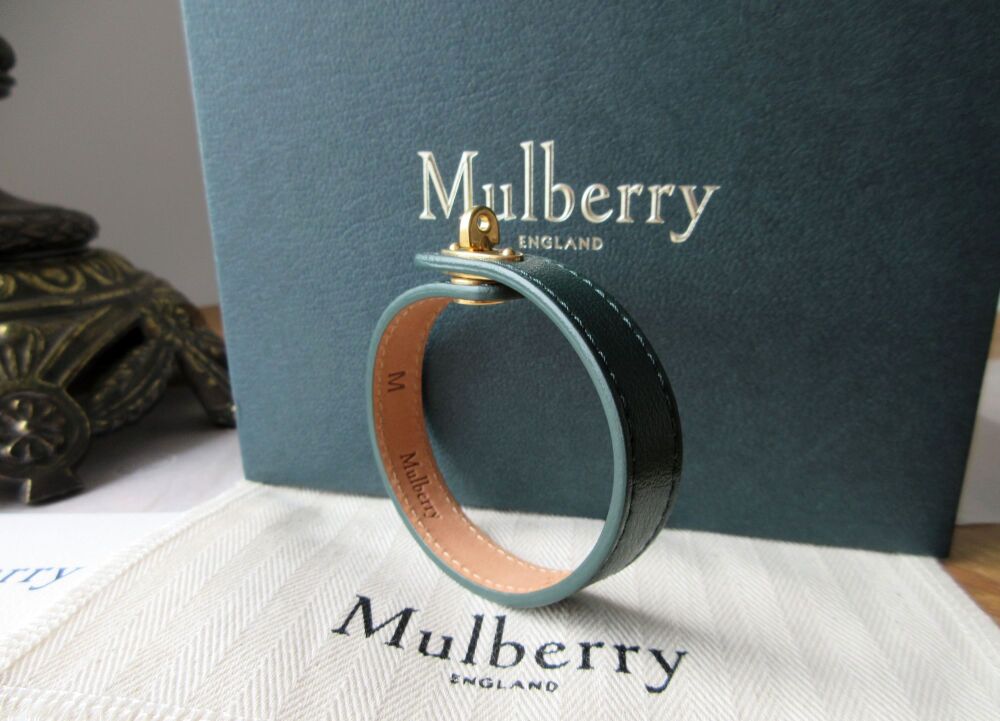 Mulberry Bayswater Thin Postmans Lock Bracelet in Mulberry Green As New