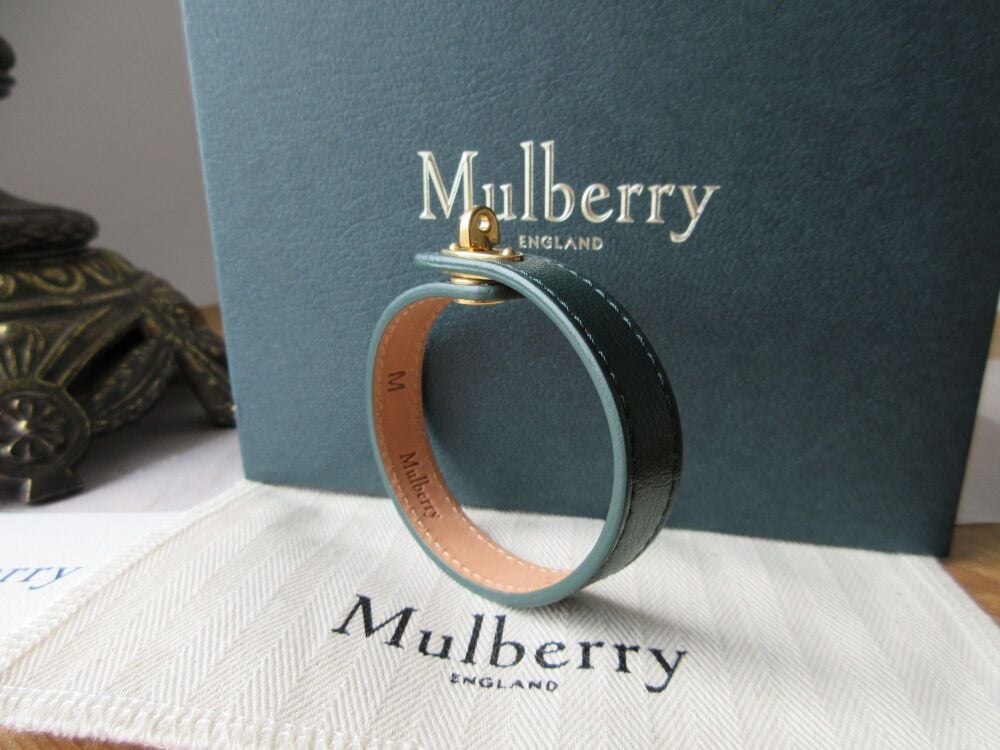 Mulberry Bayswater Thin Postmans Lock Bracelet in Mulberry Green - As New
