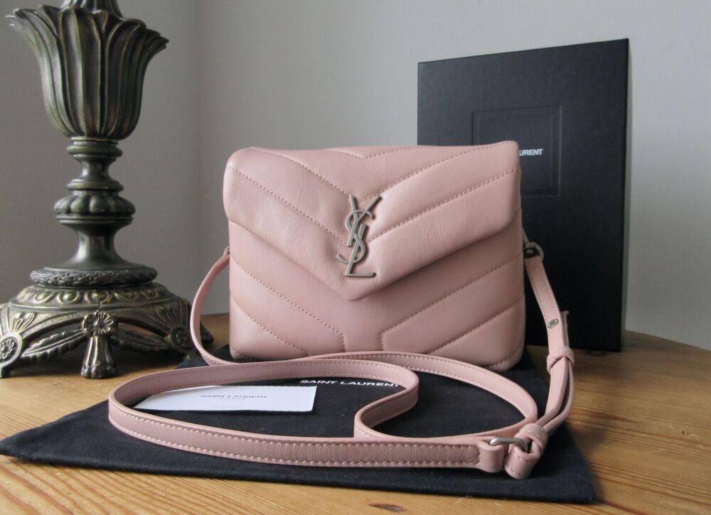 Saint Laurent YSL Toy Loulou in Y Quilted Matelass&eacute; Plaster Pink Calfskin