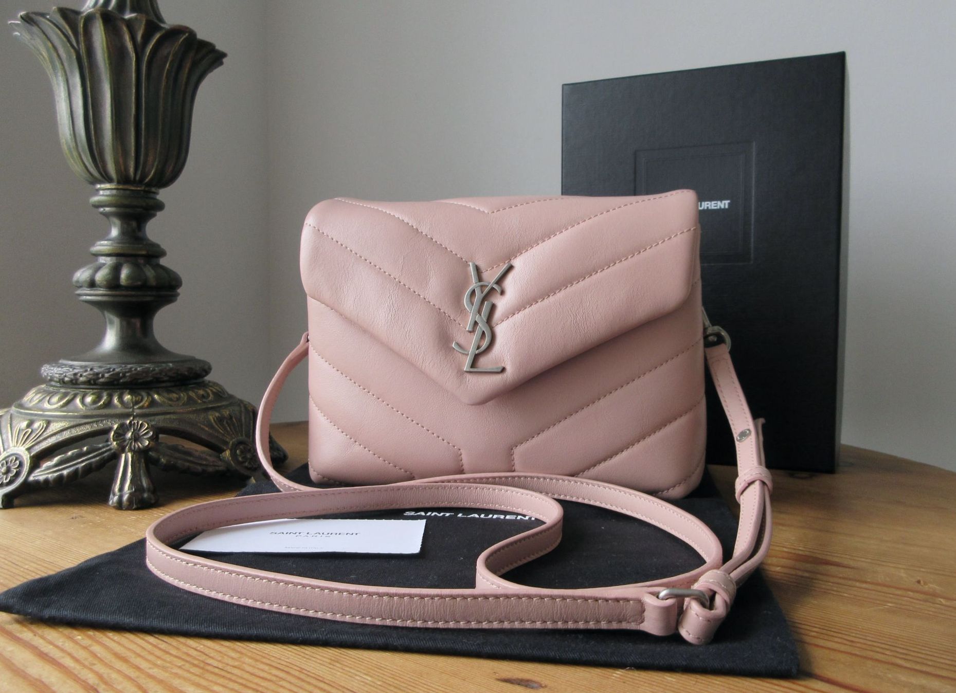 Saint Laurent YSL Toy Loulou in Y Quilted MatelassÃ© Plaster Pink Calfskin
