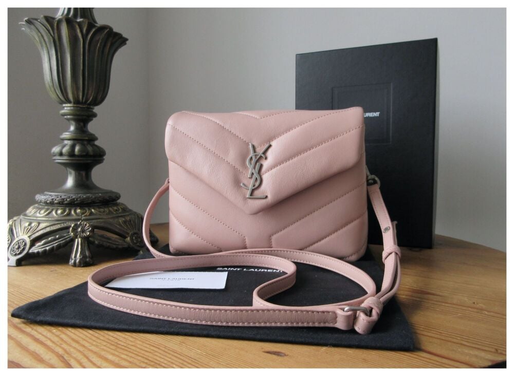 Saint Laurent YSL Toy Loulou in Y Quilted Matelassé Plaster Pink Calfskin