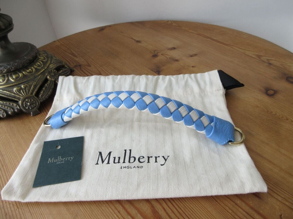 Mulberry Iris Braided Top Handle in Cornflower Blue & White Heavy Grain
