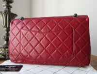 Chanel 227 Reissue Large Mademoiselle Flap Bag in Dark Red Aged Calfskin wi