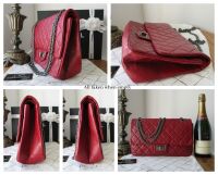 Chanel 227 Reissue Large Mademoiselle Flap Bag in Dark Red Aged Calfskin wi