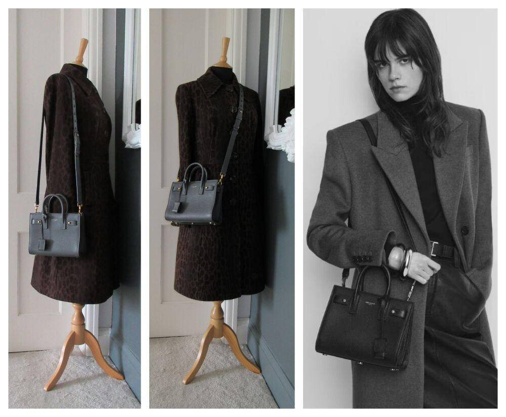 Saint Laurent Nano Sac De Jour in Supple Storm Grey Grained Calfskin