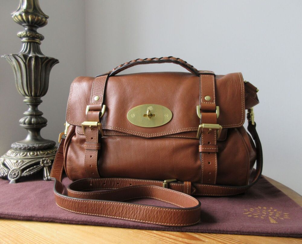 Mulberry Classic Alexa Satchel Regular Satchel in Oak Soft Buffalo Leather