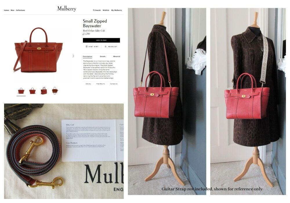 Mulberry Small Zipped Bayswater in Red Ochre Silky Calf Leather