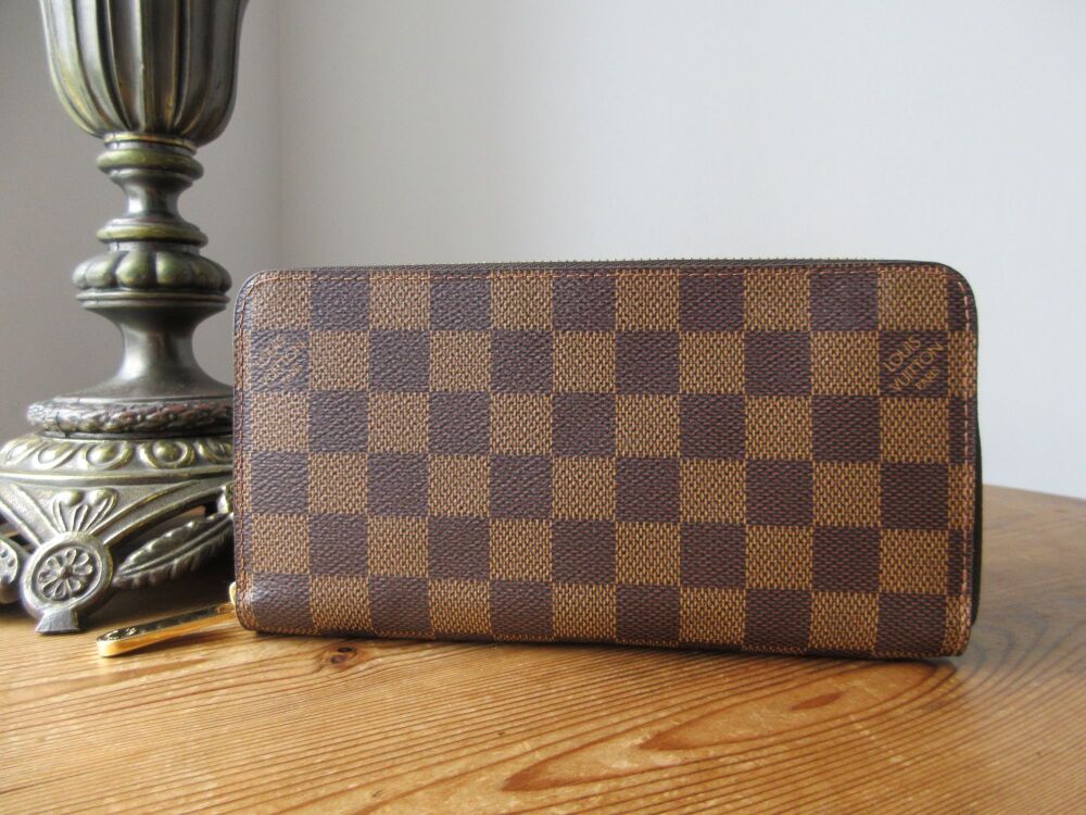 Louis Vuitton Zippy Continental Wallet in Damier Ebene with Rose Ballerine Lining - SOLD