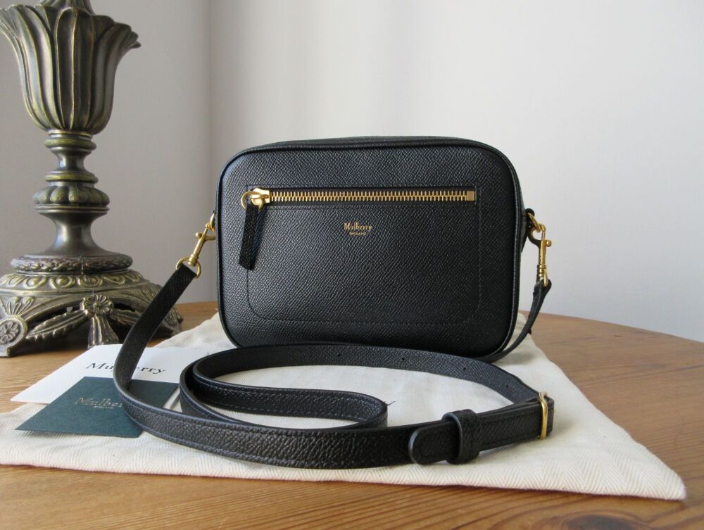 Mulberry Camera Bag in Black Small Printed Grain Leather - SOLD