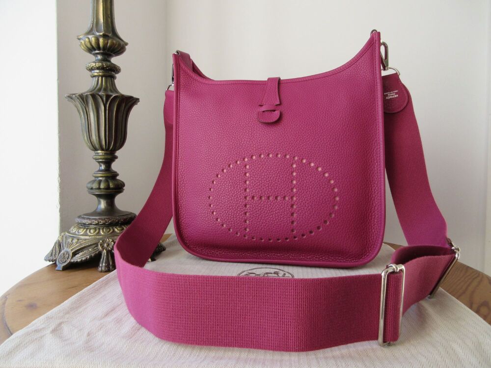 Hermés Evelyne III 29 PM in Tosca Pink Taurillon Clemence with Palladium Hardware