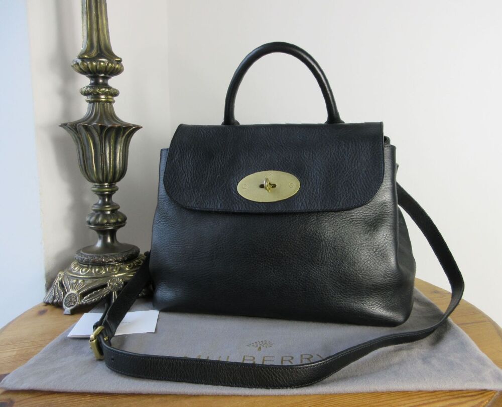 Mulberry Dorothy Satchel in Black Natural Vegetable Tanned Leather