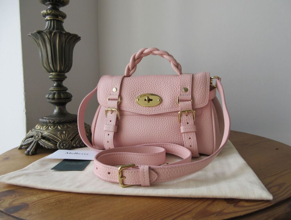Mulberry Mini Alexa in Powder Rose Heavy Grain Leather