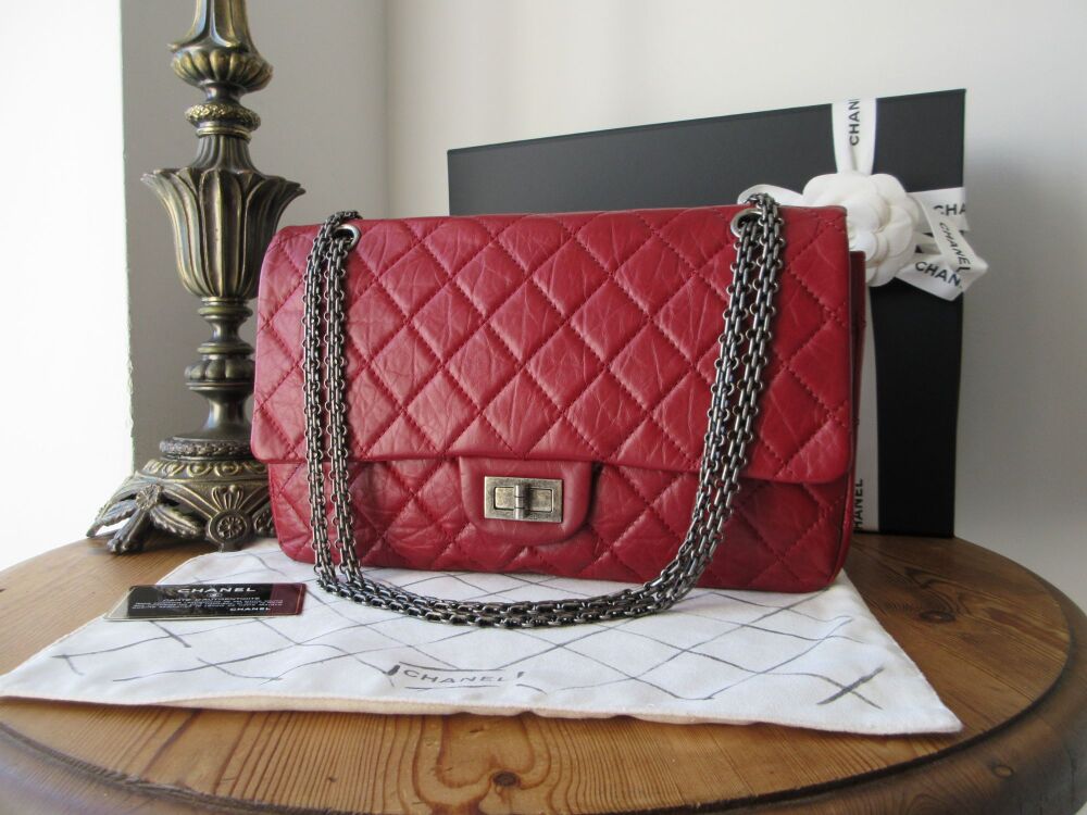 Chanel 227 Reissue Large Mademoiselle Flap Bag in Dark Red Aged Calfskin