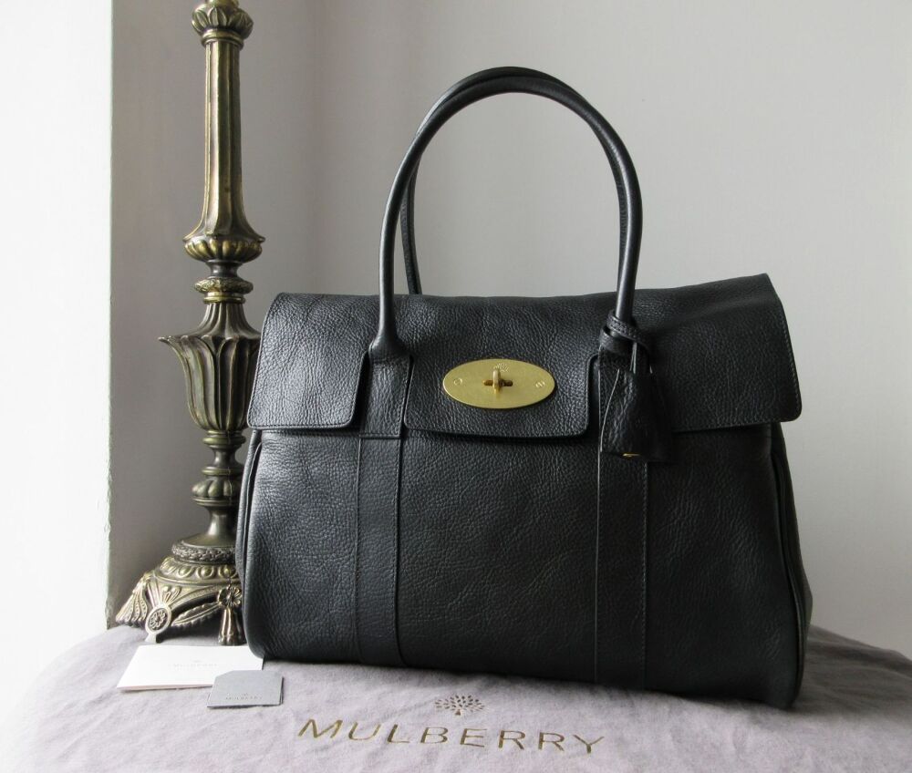 Mulberry Classic Heritage Bayswater in Black Natural Vegetable Tanned Leath