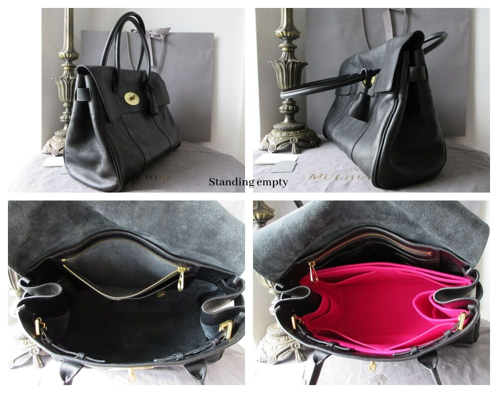 Mulberry Classic Heritage Bayswater in Black Natural Vegetable Tanned Leather with Felt Liner