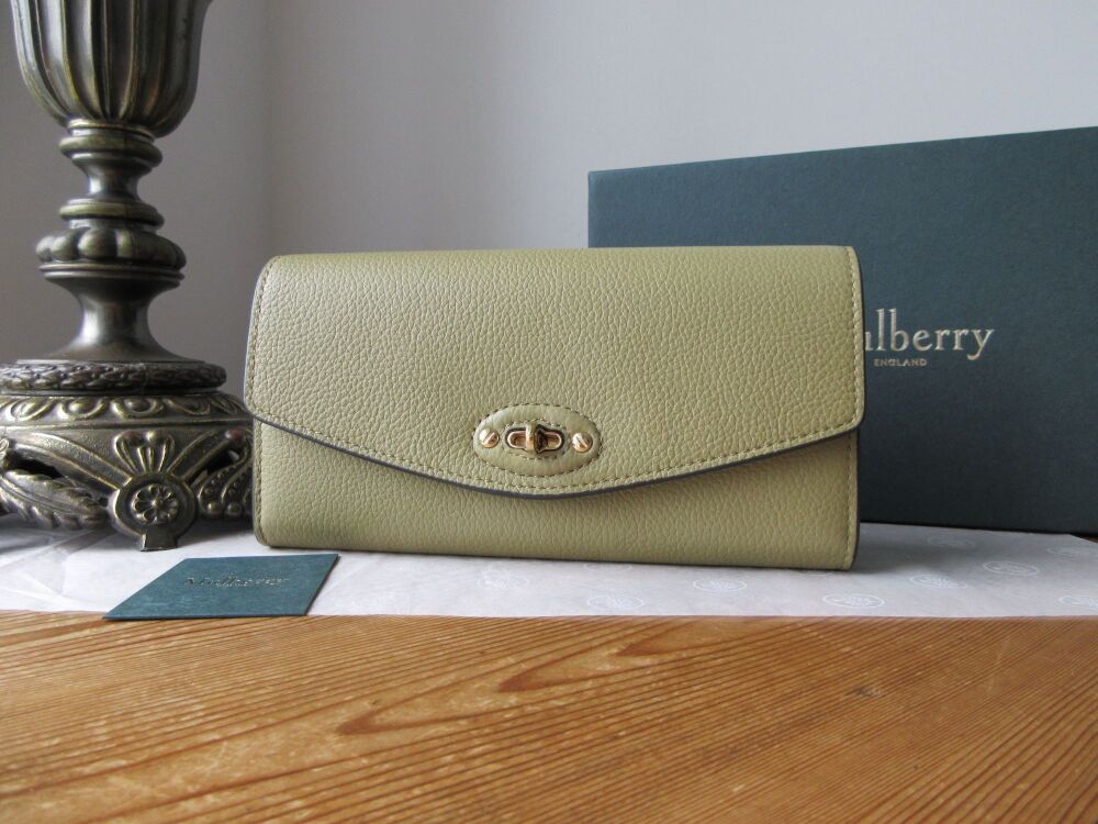 Mulberry Darley Hidden Lock Continental Purse Wallet in Summer Khaki  - New