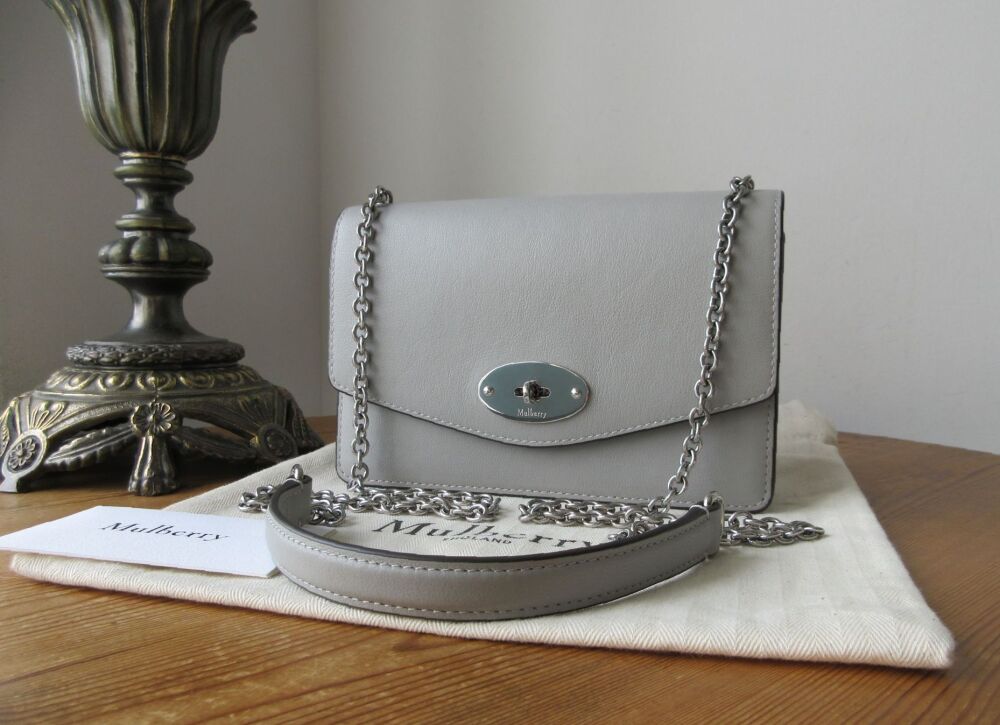 Mulberry Small Darley in Pale Grey Micro Classic Grain Leather