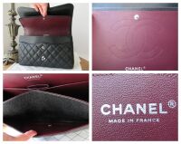 Chanel Timeless Classic 2.55 Large (Jumbo) Double Flap Bag in Black Caviar 