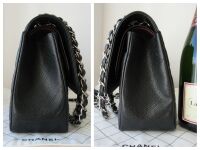 Chanel Timeless Classic 2.55 Large (Jumbo) Double Flap Bag in Black Caviar 