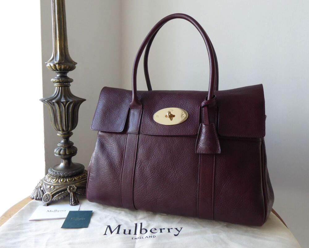 Mulberry Classic Heritage Bayswater in Oxblood Natural Coloured Vegetable T