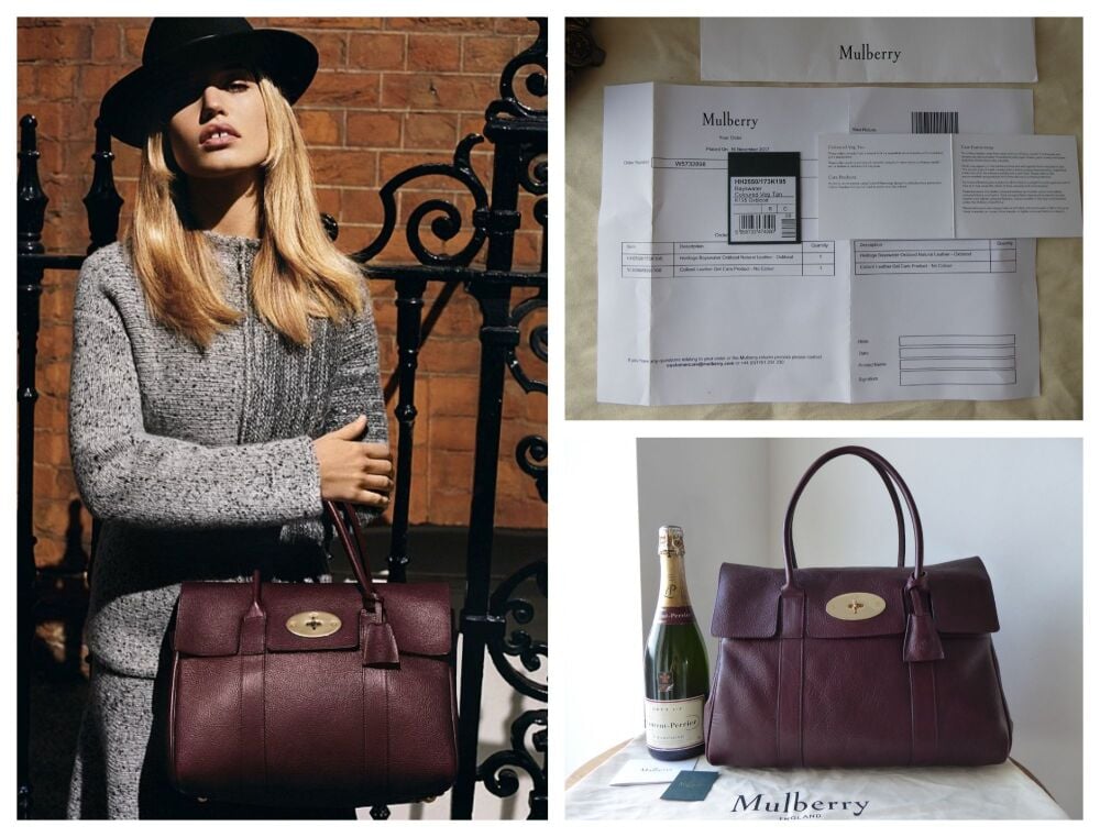 Mulberry Classic Heritage Bayswater in Oxblood Natural Coloured Vegetable Tanned Leather