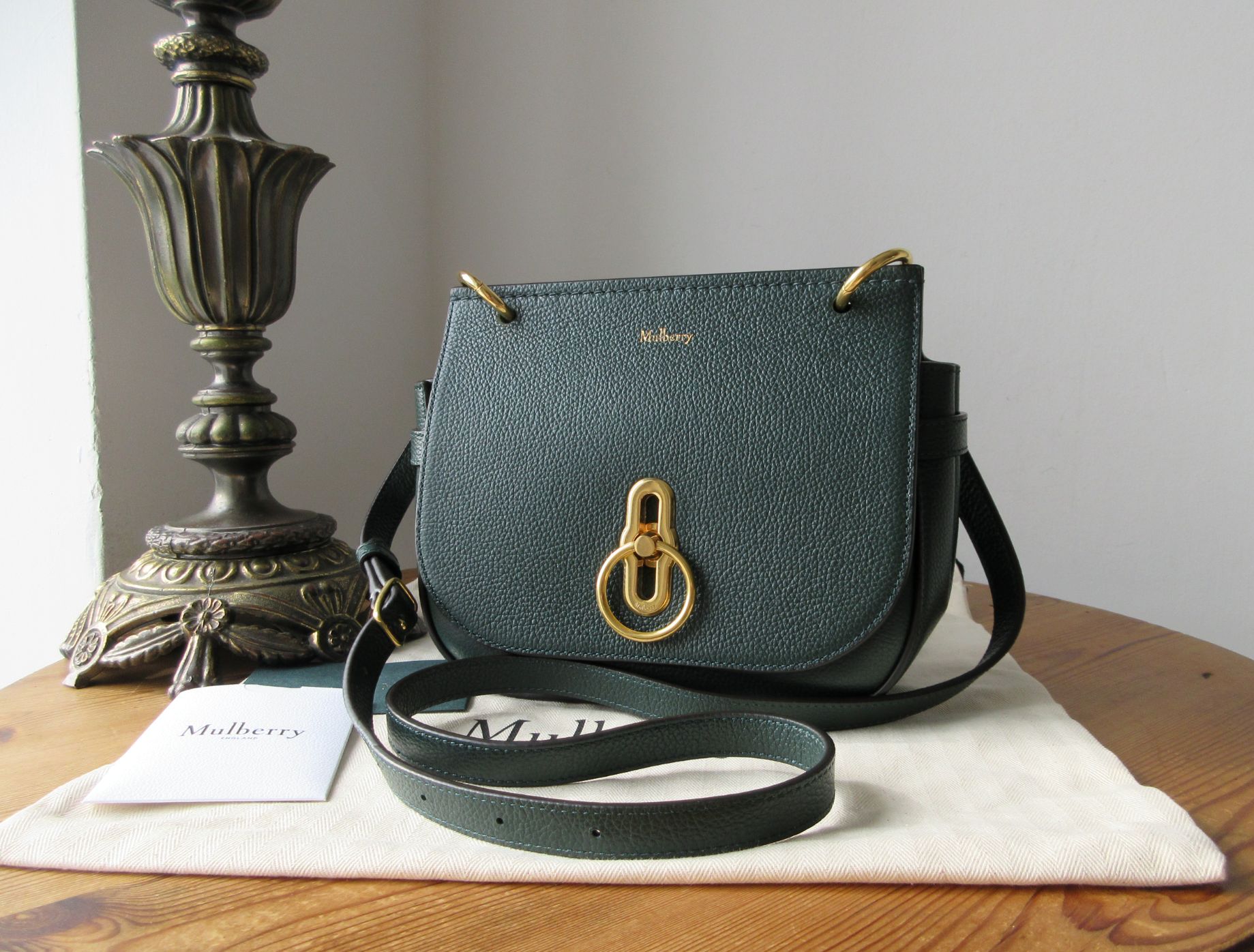 Mulberry Small Amberley Satchel in Mulberry Green Small Classic Grain