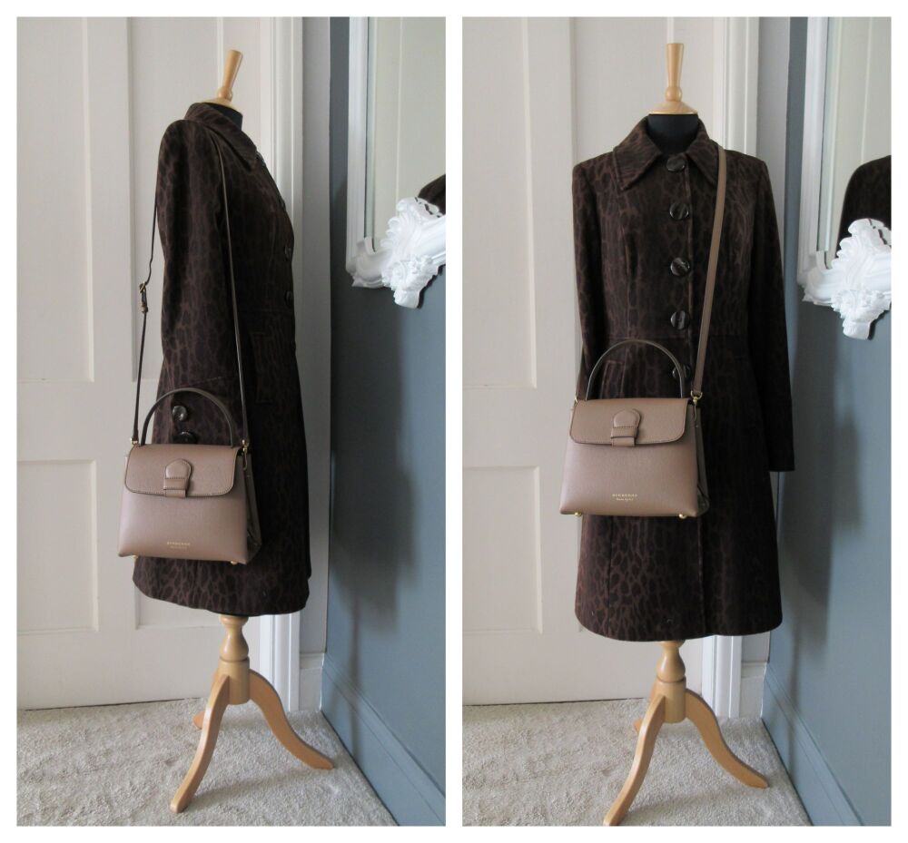 Burberry Small Camberley in Dark Sand Calfskin & Derby House Check