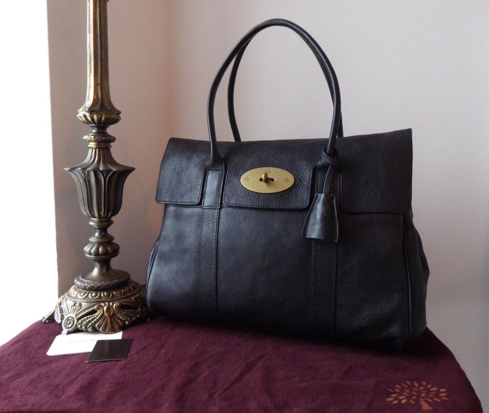 Mulberry Classic Heritage Bayswater in Black Natural Vegetable