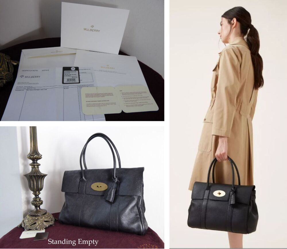 Mulberry Classic Heritage Bayswater in Black Natural Vegetable Tanned Leather