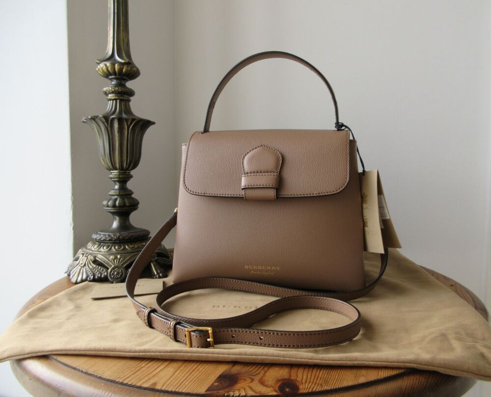 Burberry Small Camberley in Dark Sand Calfskin &amp; Derby House Check New