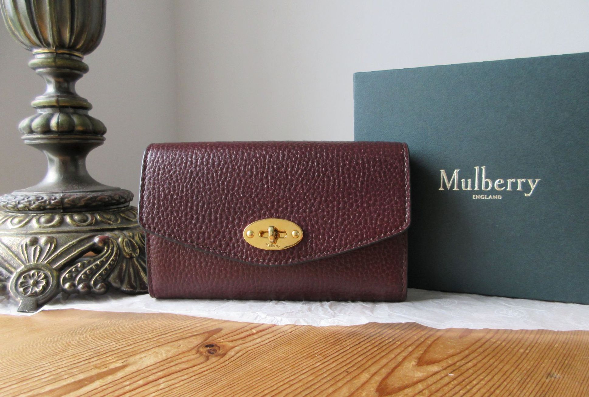 Mulberry Darley Medium Wallet in Oxblood Grain Vegetable Tanned