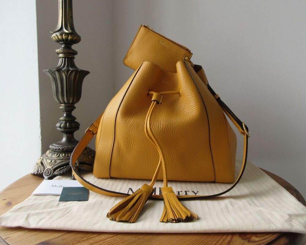Mulberry Small Millie Tote in Deep Amber Heavy Grain with Liner