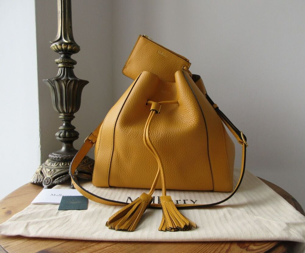Mulberry Small Millie Tote in Deep Amber Heavy Grain with Felt Liner
