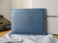 Balenciaga Neo Classic Card Slip Holder in Petrol Blue Calfskin - New