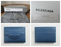 Balenciaga Neo Classic Card Slip Holder in Petrol Blue Calfskin - New