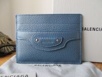 Balenciaga Neo Classic Card Slip Holder in Petrol Blue Calfskin - New