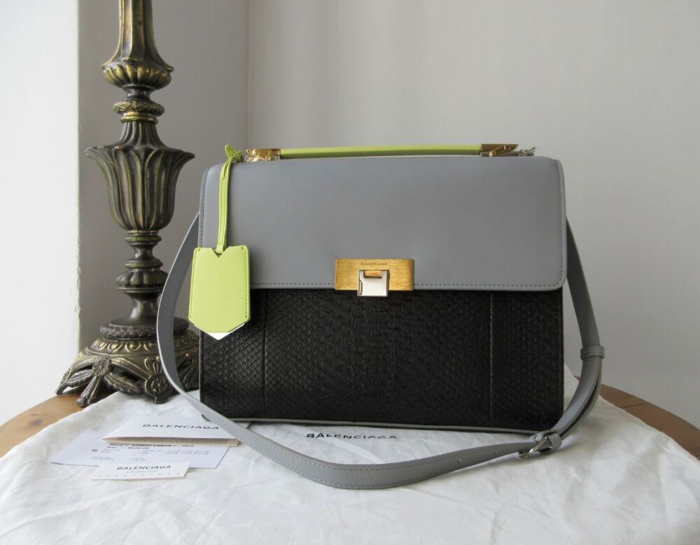 Balenciaga Le Dix Cartable in Multicolor Python &amp; Calfskin