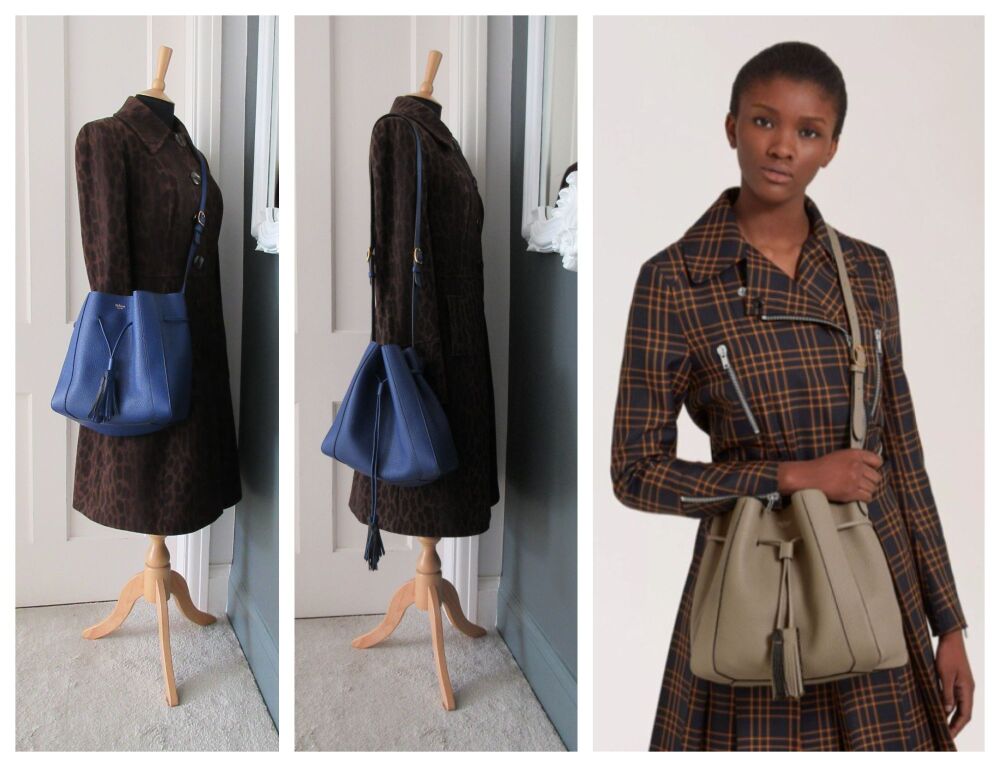Mulberry Small Millie Tote in Pigment Blue Heavy Grain Leather