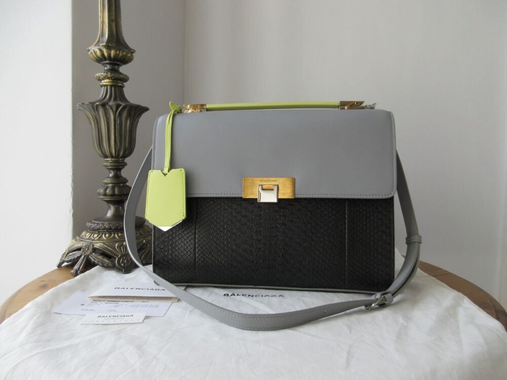 Balenciaga Le Dix Cartable S in Multicolor Python & Calfskin