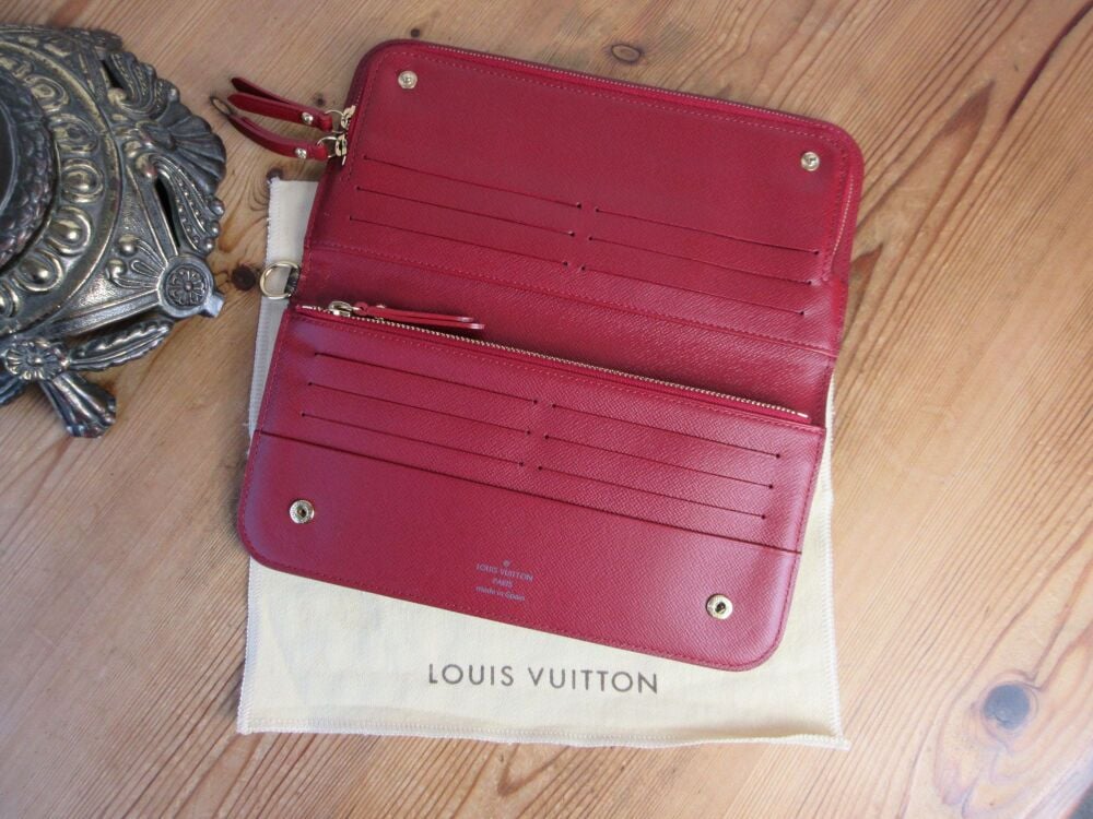 Louis Vuitton Insolite Long Wallet Clutch Wristlet in Monogram Coquelicot