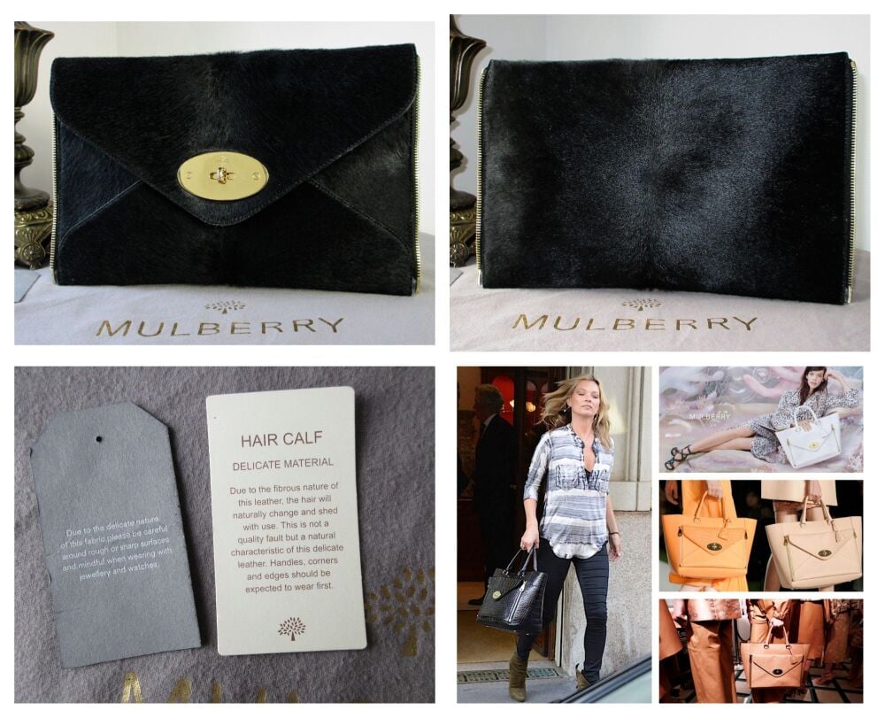 Mulberry Willow Large Tote in Black Exotic Mix with Shiny Gold Hardware