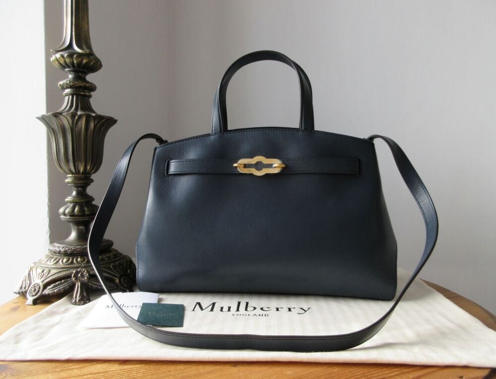 Mulberry Pimlico Small Tote in Night Sky High Gloss Leather - New